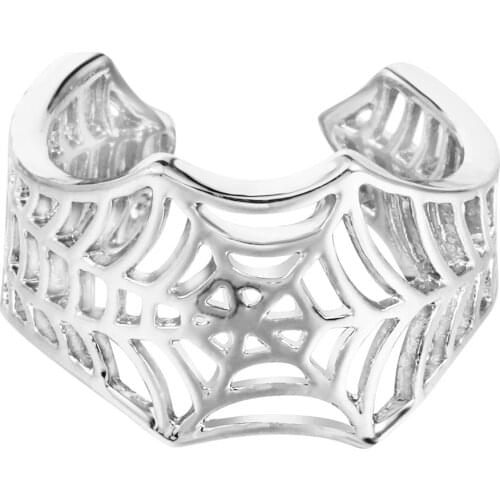 2021 Trendy Kinitial Bat Skeleton Rings For Men Women Handmade Spider Web Jewelry Sets Open Adjustable Encircle Ring Bijoux New