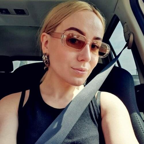 HKNA Retro Small Sunglasses Women 2021 Vintage Luxury Designer Women Glasses Vintage Shades Eyewear Rectangle Gafas De Sol UV400