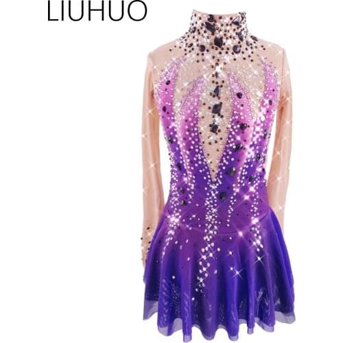 2020 Competition Figure Ice Skating Dresses For Women With Spandex Graceful New Brand Figure Skating Competition Dress
