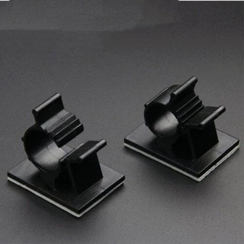 10pcs Diameter 16mm Cable Clips Self-Adhesive Cord Management Black Wire Holder Organizer Clamp Plastic Line Cable Clips