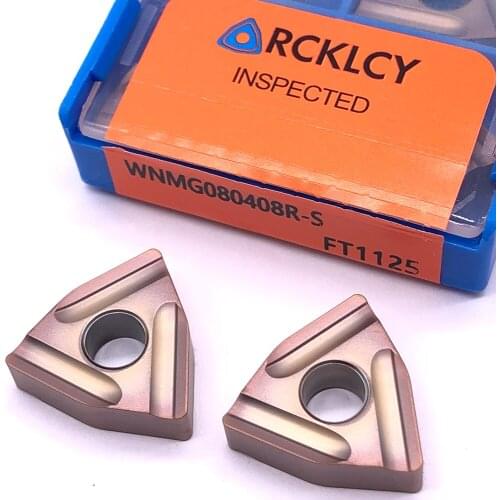 10pcs RCKLCY WNMG080408 R-S FT1125 Hard tools Stainless Steel Processing Turning Boring CNC Tools Cement Carbide Inserts