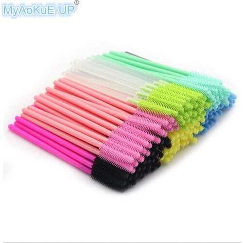 1000 pcs One-off disposable new style mascara wands applicator silicone head lash brush women Make Up brushes Tools