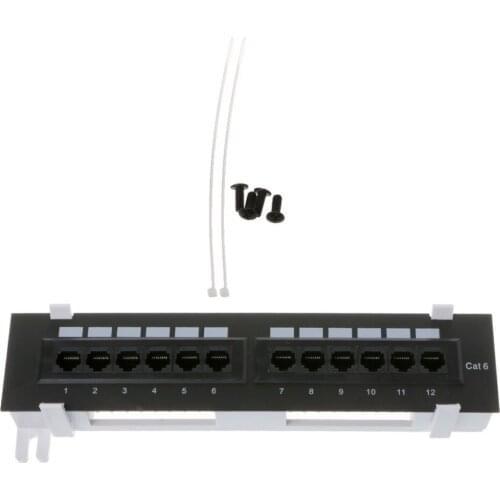 12 Port CAT6 Patch Panel RJ45 Networking Wall Mount Rack Mount Bracket JUN04 Dropshipping