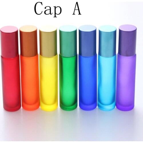 150pcs/lot Colorful 10ML roller bottles Metal & Gemstone roller Glass bottle Essential Oil Roll On Roller Ball bottle