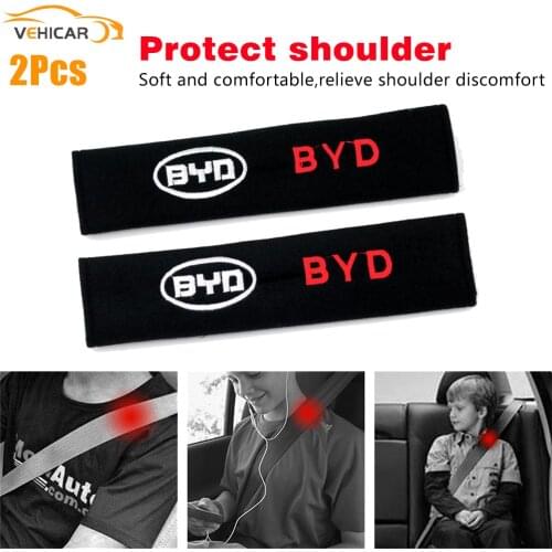 VEHICAR 2PCS Cotton Seat Belt Cover Safety Belt Pad for BYD JAC GREATWALL LIFAN CHERY ISUZU Trumpchi EMGRAND LUXGEN Car Styling