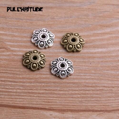 20pcs 13*14mm Two Color Receptacle Hollow Small Flower DIY Spaced Jewelry Accessories Charms For Jewelry Making