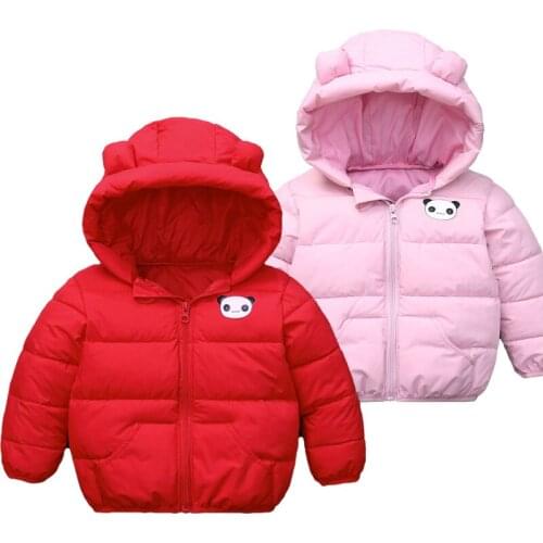2021 Winter Hooded Cotton Clothes Coat Boys Girls Cute Cartoon Jacket Infant Short Outerwear Autumn Baby Thin Warm Down Coats