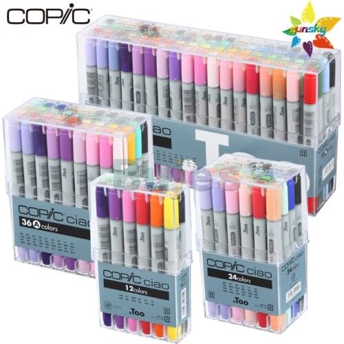 24 36 72 180 color copic marker ciao 3 double head oily soft head pen skin color cartoon clothing hand markers art supplies