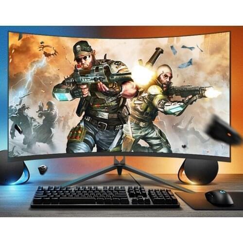 2k Resolution 27" Inch Led Screen Curved Gaming Monitor For Computer 144hz Monitor Ultra Wide Ultra Slim Screen Metal Black