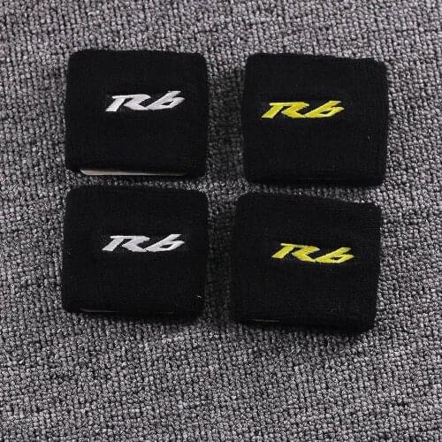 3D Embroidery R6 Logo Motorcycle Front Fluid Brake Clutch Reservoir Socks Cuff For Yamaha YZF R6 YZF-R6 YZFR6 R6S Reservoir Sock