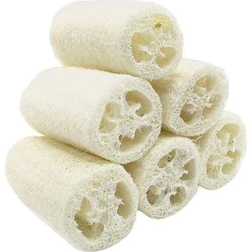 5 Pcs Natural Luffa Body Wash Sponge Massage Pot Bowl Scrubber Spa Bathroom Accessories Kitchen Dishwashing Tools