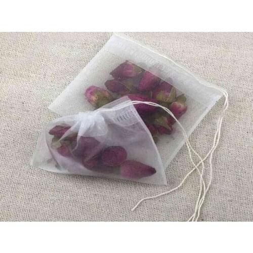 7X9cm Nylon Tea Pouches Tea Filter Bags Strings Semi-transparent Reusable Home Office Tea Tool Free Shipping
