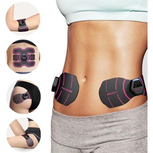 ABS Wireless EMS Abdominal Muscle Stimulator Trainer Smart Fitness Training Electric Weight Loss Stickers Body Slimming Device