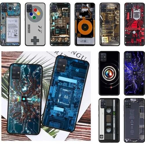 Camera Battery Calculator Case For Samsung Galaxy A51 A71 A21s A31 A12 A41 A11 A72 A52 A32 5G A01 A91 A21 Black Shell Bag Covers