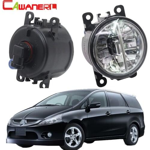 Cawanerl 2 X Car Styling LED Fog Light 4000LM 6000K White Daytime Running Light DRL For Mitsubishi Grandis NA_W MPV 2004-2011