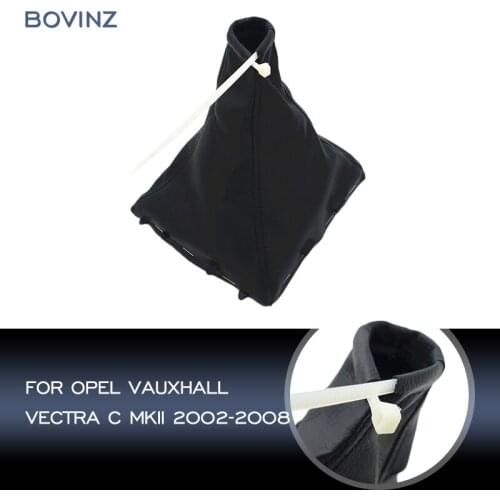 Black PU Leather Car Gear Shift Knob Shifter Gaiter Boot Cover Case For Opel Vauxhall Vectra C MKII 2002-2008 Car Accessories