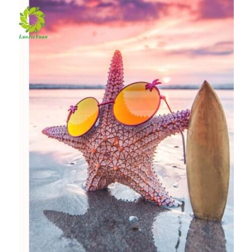 DIY 5D Diamond Painting Mosaic Scenic starfish Handmade Diamond Cross stitch Set Diamond Embroidery Handmade Gift