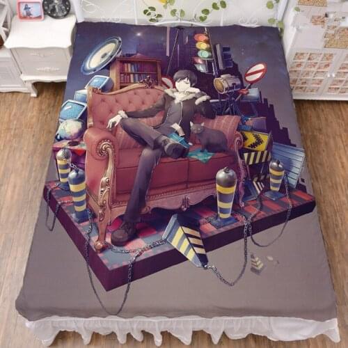 DuRaRaRa!! Anime Printed Bedsheets Throw Blankets Home Decorative Bedding Flat Sheet