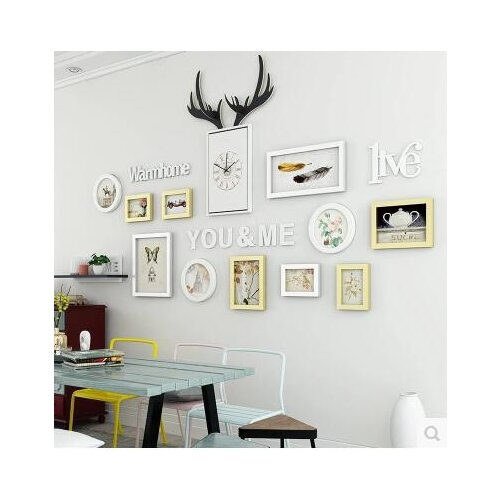 Family TV sofa background wall. Decoration. Dining room interior decoration.026