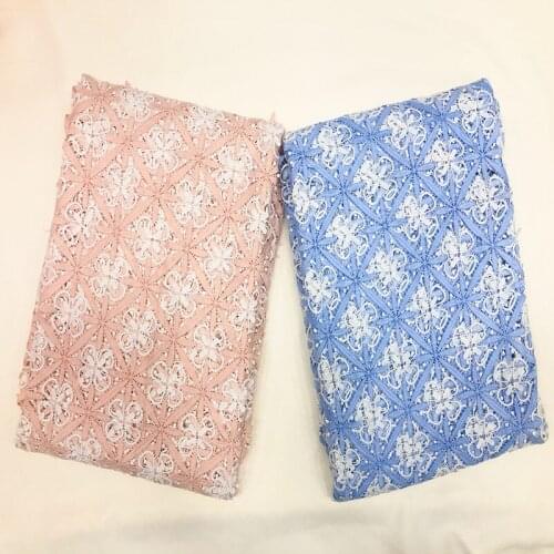 New Style Nigerian Lace Fabric 2021 High Quality Lace Water Soluble Embroidered Fashion Soft Lace Fabric 5 Yards