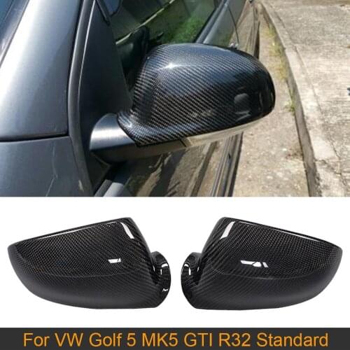 Carbon Fiber Car Rearview Mirror Covers for Volkswagen VW Golf 5 MK5 GTI R32 Standard 2006-2009 Side Mirror Caps Covers Replace