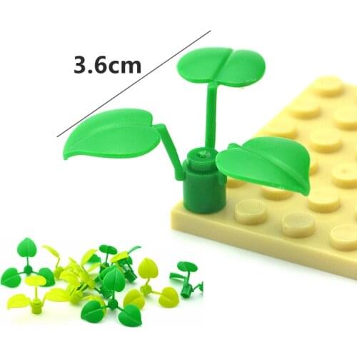 40pcs MOC Bricks 6255 Broadleaf Clover-lucky Grass Building Blocks Flower Plant Parts City DIY Assembles Particles Tech Toys