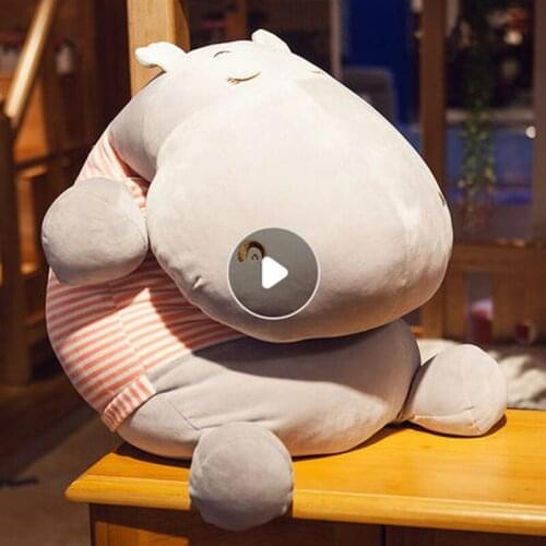 95cm Soft Hippos Plush toys Cartoon Hippopotamus Dolls Sofa Pillows Animal cushions Babys Birthday Present