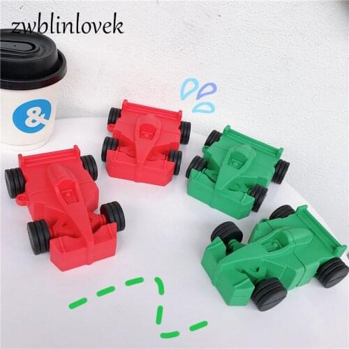 3d cute racing cars silicone soft cover for airpods 1 2 case for airpod pro 3 wireless charging bag hook keychain keyring