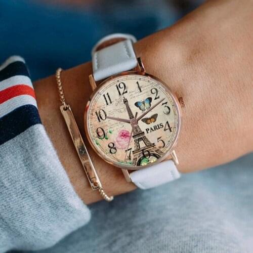 2020 New Fashion France Paris Eiffel Tower WomenS Watch Arab Numerals Quartz WristWatch Ladies Gift Relogio Feminino