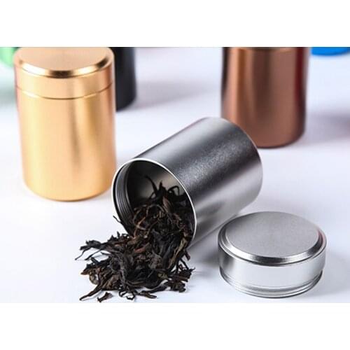 New Metal Aluminum Portable Small Sealed Cans Travel Tea Caddy Airtight Smell Proof Container Stash Jar
