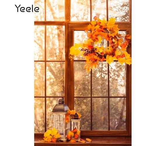 Yeele Autumn Backdrop Photographic Forest Leaves Window Baby Portrait Background Photography For Photo Studio Photophone Props