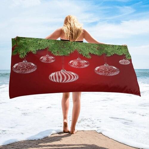 Christmas Lights Red Background Beach Towel Luxury Quick-dry Microfiber Bath Towels Yoga Mat Sport Swimming Towels
