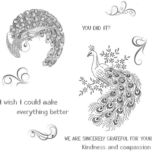 AZSG Beautiful Peacock Clear Stamps For DIY Scrapbooking/Card Making/Album Decorative Silicone Stamp Crafts