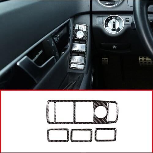 Real Carbon For Mercedes Benz A B W246 C W204 E GLE W166 GLA X156 CLA W117 GLK Class Car Window Lift Switch Button Frame Trim
