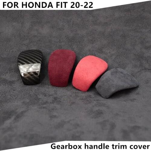 Luxury material short plushesse Gearbox handle trim cover Sports Metal Car Accessories For Honda Fit Jazz GR 2020 2021