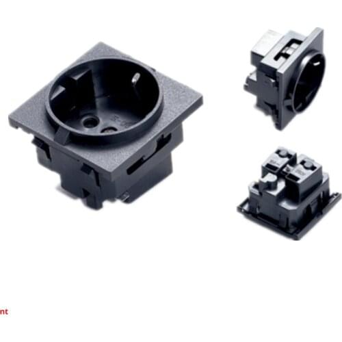 Eu Female Socket Black 16A 250V 4000W Industrial AC Extended Power Cord Connector Electrical Socket IEC 884-2-2