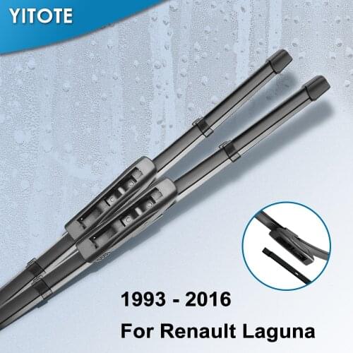 YITOTE Wiper Blades for Renault Laguna Mk1 / Mk2 / Mk3 Fit Hook Arms / Bayonet Arms Model Year from 1993 to 2015
