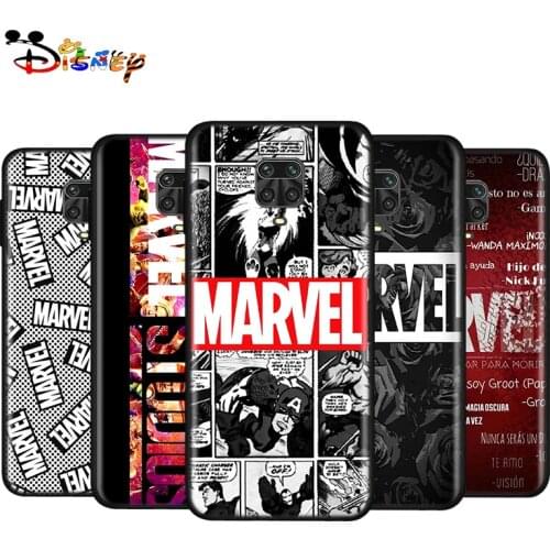 Silicone Soft Cover Marvel Avengers For Xiaomi Redmi Note 10S 10 9 9S 9T 8T 8 7 6 5 Pro Max 5A 4X 4 5G Black Phone Case
