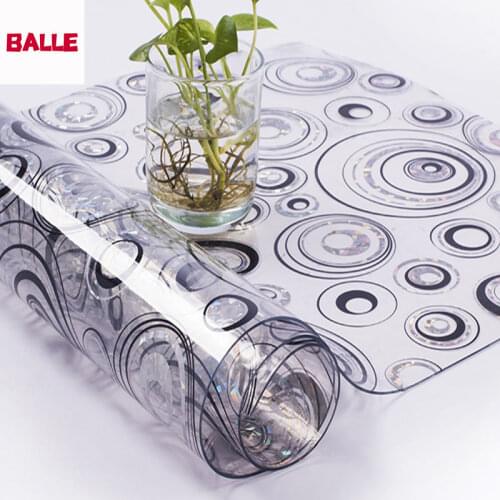 BALLE 1.5mm Strong PVC Table Cloth Waterproof Clear Plastic TableCloth Transparent Table Cover Kitchen Dining Mat Korean Style