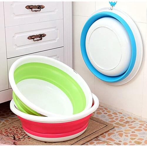 Simple Life Folding Bucket Portable Camping Fishing Car Washing Tool For Kitchen Barthroom Wash Vegetables Fruit Portable Basin