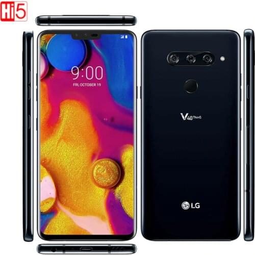 LG V40 ThinQ Android SmartPhone 6GB RAM Octa Core Dual Front 3 Rear Cameras Fingerprint 6.4" Cellphone Unlocked