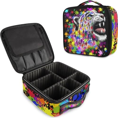 Brand Organizer Travel Fashion Lady Cosmetics Bag Tiger Skin Pattern Beautician Storage Bags Large Capacity Women Makeup Bag
