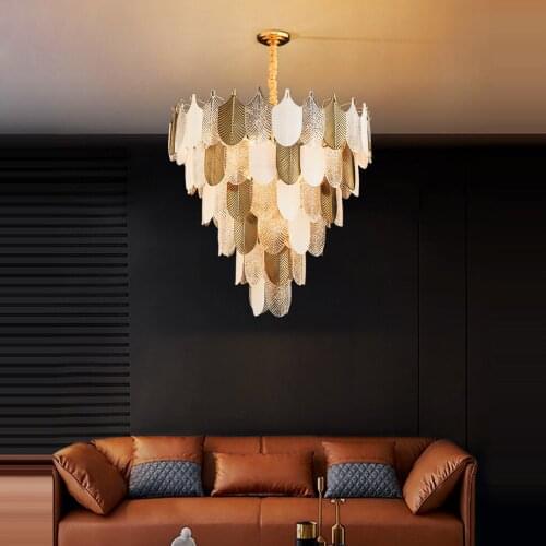 LED Postmodern Stainless Steel Art Deco Designer Chandelier Lighting Lustre Suspension Luminaire Lampen For Dinning Room