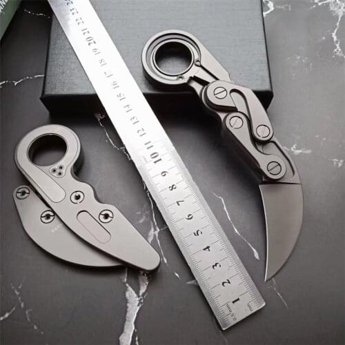 Titanium Alloy Folding Mechanical Claw M390 Steel Sharp Hunting Knife Outdoor Camping Portable Self-defense EDC Tactical Tool