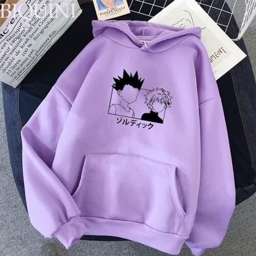 Harajuku Streetwear Vintage Hunter X Hunter Anime Oversize Hoodies Unisex Hisoka Clothes Long Sleeve Winter Sweatshirt Women