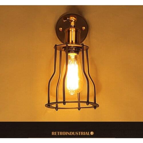 Vintage Retro Wall Lamp Industrial Black Iron Lights Retro E27 Bulb For Home Loft Indoor Bedroom Decoration Lighting Fixtures
