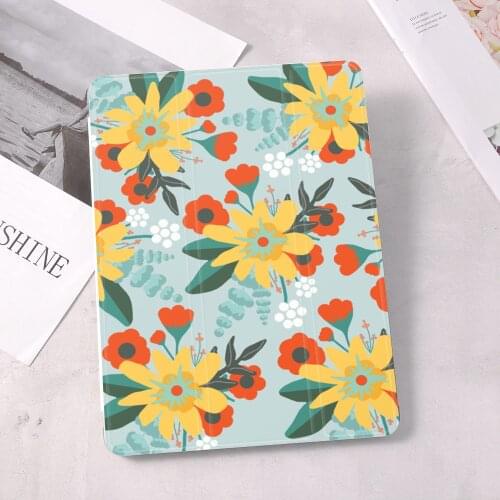Bright flowers For iPad 10.9 inch Air 4 2020 5th 6th 10.2 8th Generation 12.9 inch Pro 2018 Mini 4 5 Smart Case Con Portamatite