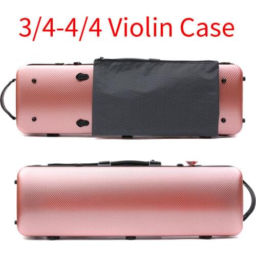 Yinfente 3/4 4/4 adjustable Violin Case/Box Carbon Composite High strength Rose Gold