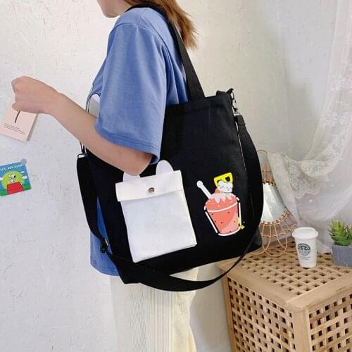 Ladies Cloth Totes Shoulder Bag Women Cotton Shopping Women Eco Reusable Shopper Bags Canvas messenger Bag