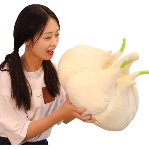 1pc 40cm Simulation Vegetable Garlic Plush Toys Creative Plant Pillow Real Like Stuffed Doll For Children Home Decor Funny Gifts